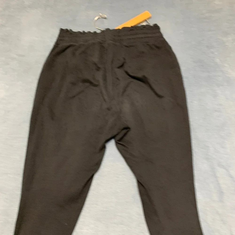 Hollister Joggers Sweatpants Mens Medium Black Tapered Drawstring Logo Athletic
